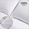 Oreiller de lit en ouate siliconée, Antiallergique, taie Satin Rayé 100% coton